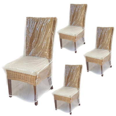 Dining Room/Kitchen Chair Cover/Protector-4 Pack- Heavy Duty Clear PVC Vinyl-No Dust/Spill/Pet Hair/Pet Claws, Easy Clean Slipcover