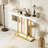 Modern Console Table Faux Marble Sofa Table with LED Lights