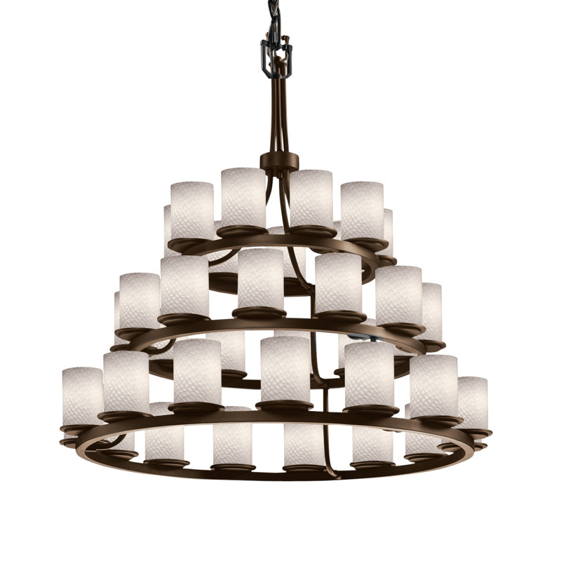 36 - Light Dimmable Tiered Chandelier