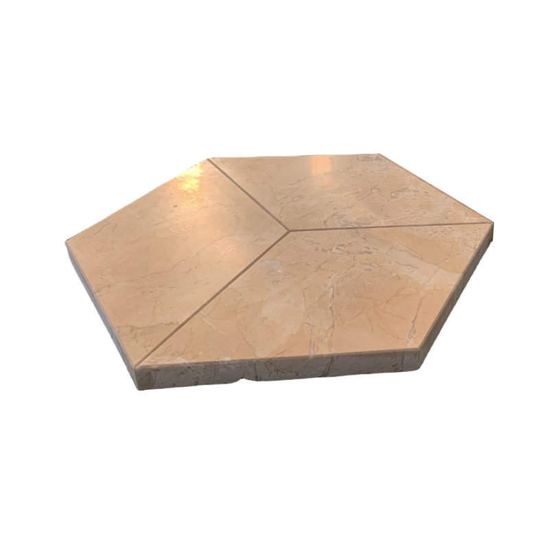 Marbre hexagonal beige doré jaune