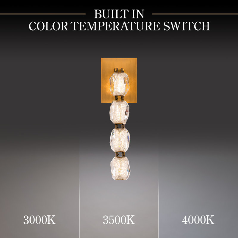 Seduction LED Armed Sconce, Aged Brass, 16.88" H x 4.75" W x 3.75" D