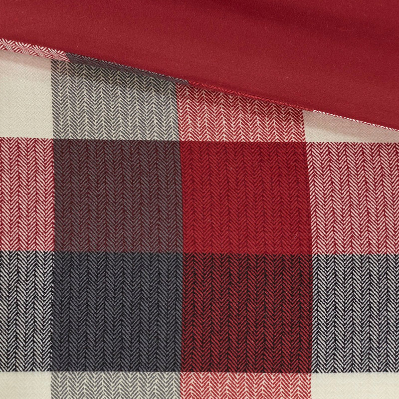 Édredon 7 pièces pour très grand lit - Red Buffalo Plaid Herringbone, Rouge, Très grand édredon + 6 pièces supplémentaires