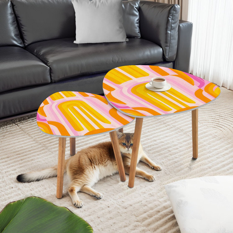 Ensemble de 2 tables basses gigognes Triangle