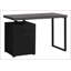 Bureaux: Bureau d'ordinateur moderne de 48 po avec configuration réversible et tiroirs de rangement, stratifié noir / gris | Noir | Panneau de particules