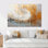 Ensemble de salon art mural doré et beige Soft Wave Paint III