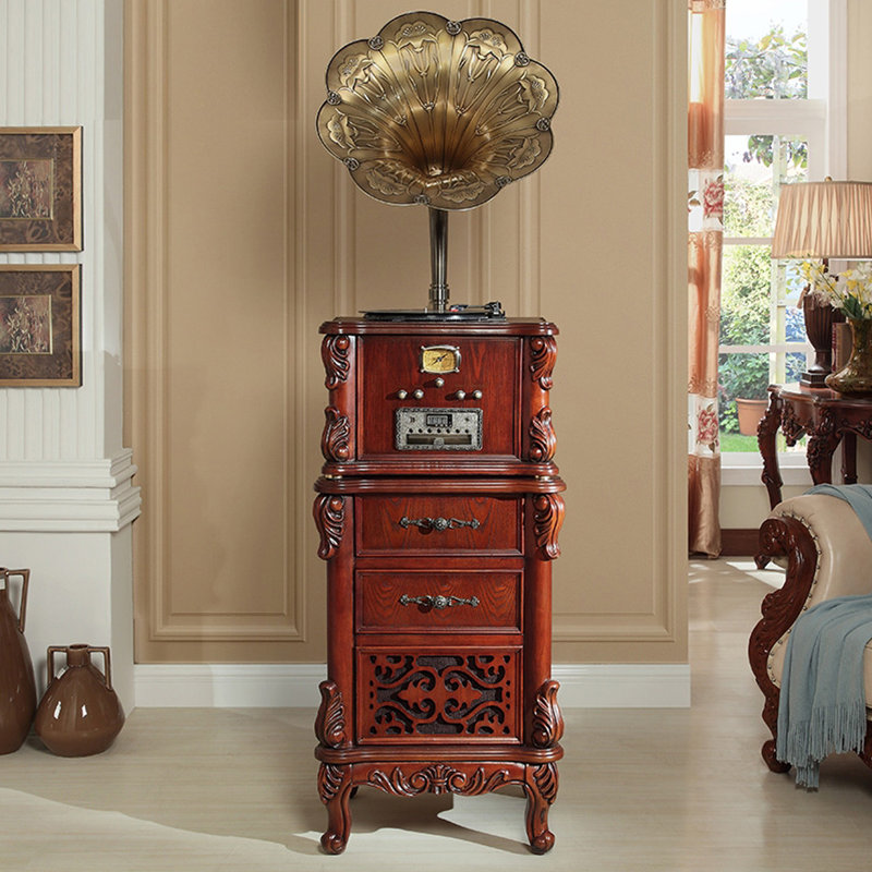 Reddish brown Rectangular Solid Wood Media Players