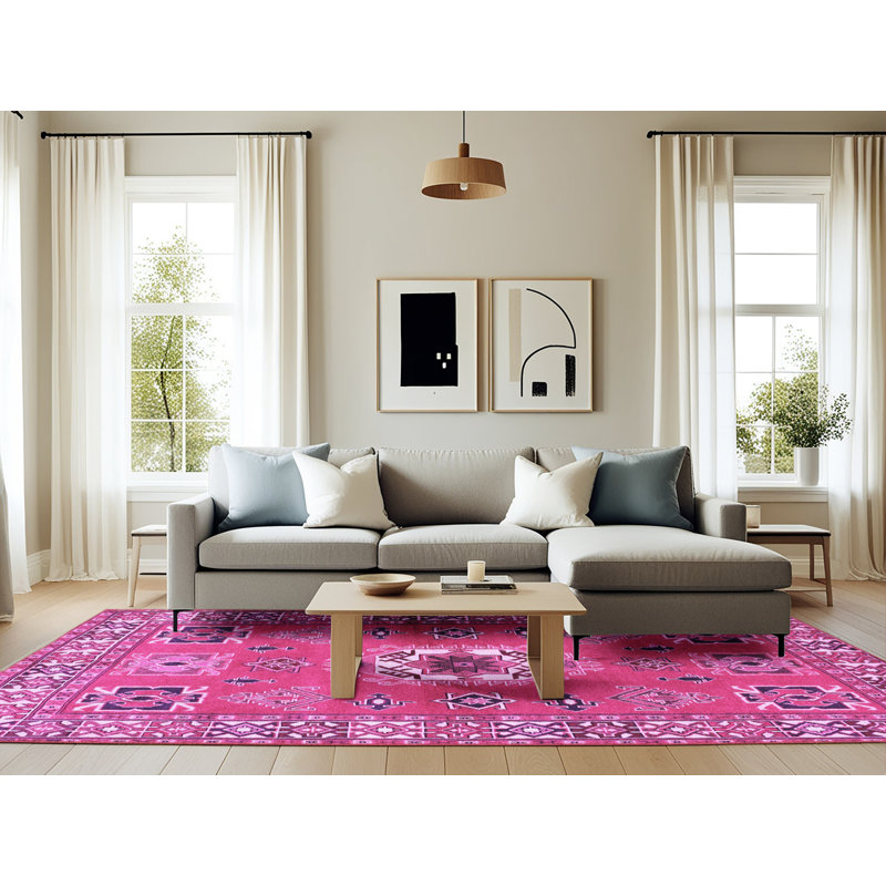 Geometric Indoor Rug, Rectangle 6' x 9'