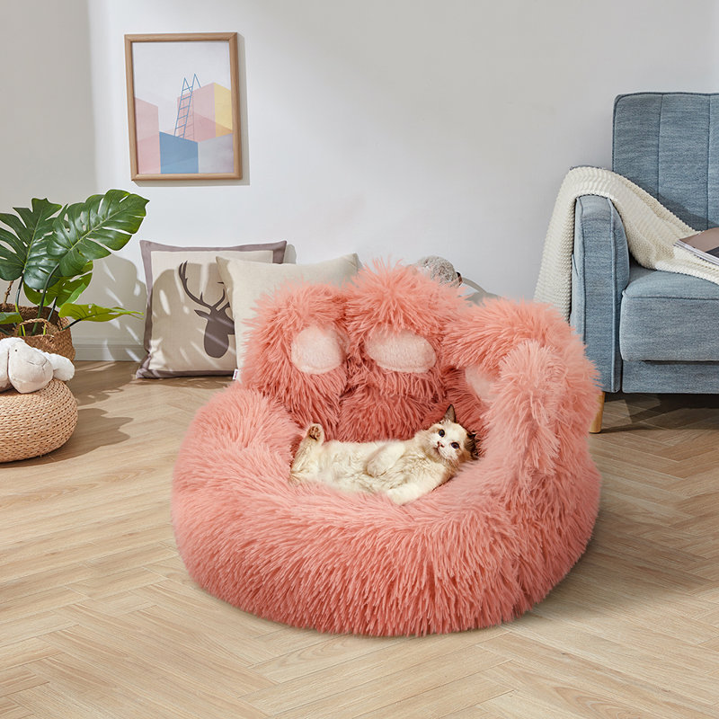 Creative Cute Bear Paw Dog and Cat Bed, 20 cm H x 70 cm W x 70 cm D, Pink