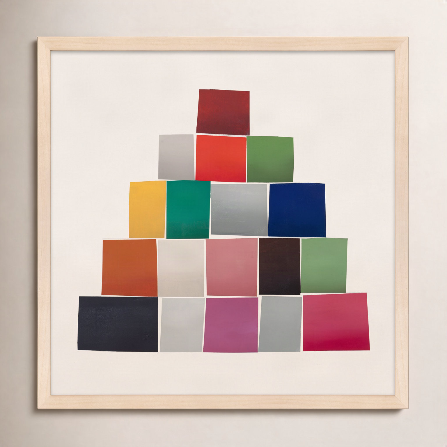 Jewels "Jewels 2" Painting by Lee Lessem, 30" W x 30" H, Maple Framed
