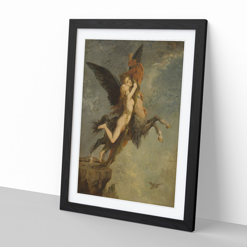 The Chimera by Gustave Moreau - Picture Frame Painting, 65cm H x 48cm W x 2cm D, Black Framed