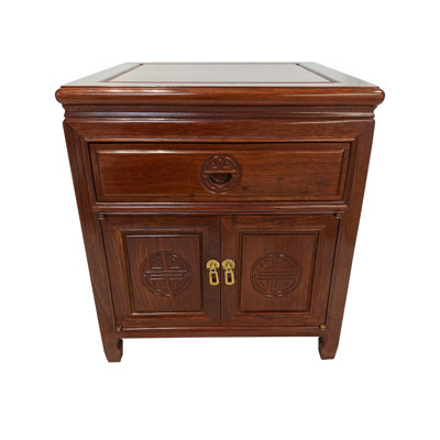 Carved Chinese End Table Rounded Peking Style