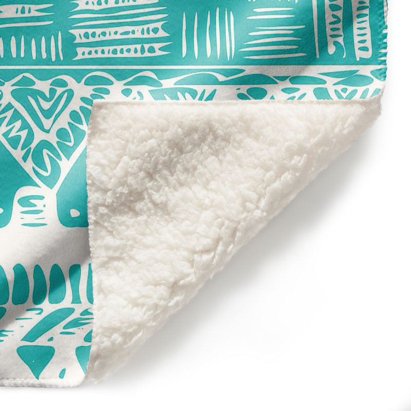 Jeté corail boho , l 68 po x L 80 po, bleu