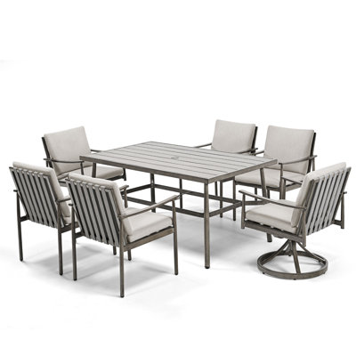 Mariene 7-Piece Rectangular Outdoor Dining Set with Cushions