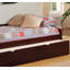 Lit de jour de style traditionnel avec lit gigogne simple et lit plateforme de style anglais avec finition espresso
