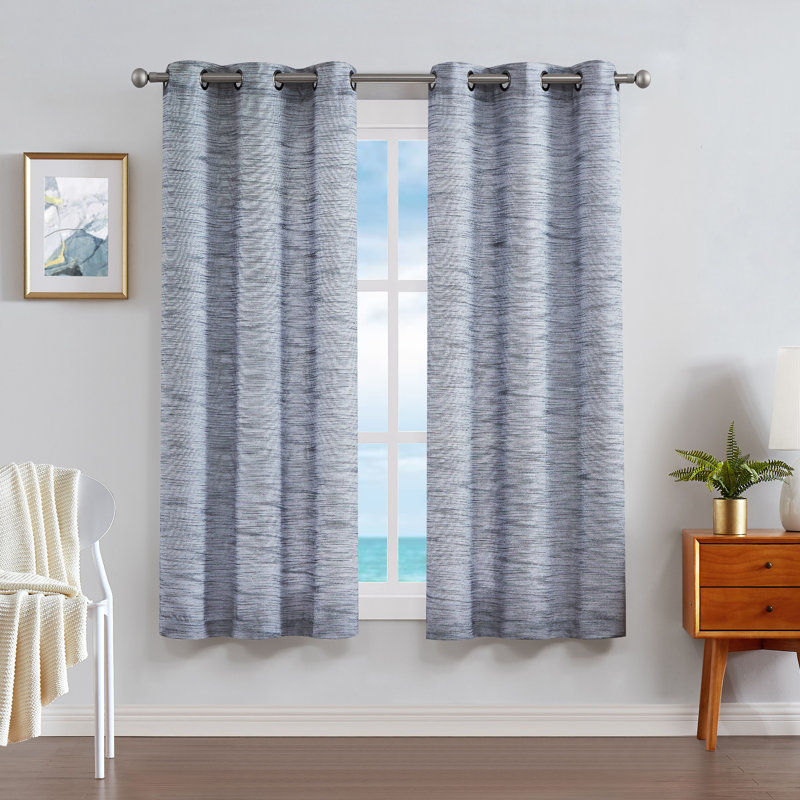 Nautica Julius Light Filtering Grommet Window Curtains, 36" x 63", Gray