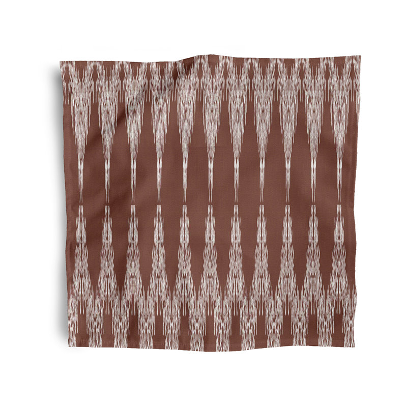 Lachlyn Polyester Geometric Square Napkin, Brown