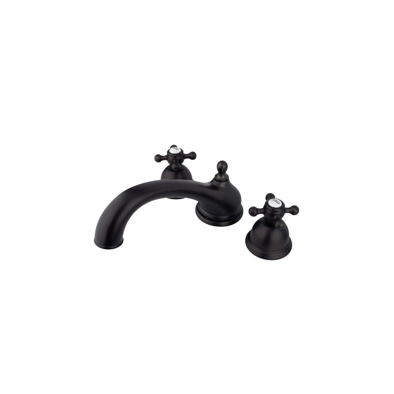 Double Handle Deck Mounted Roman Tub Faucet, Oil Rubbed Bronze