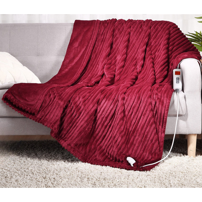 Adaisha Heated Blanket, 180cm W x 130cm L, Red