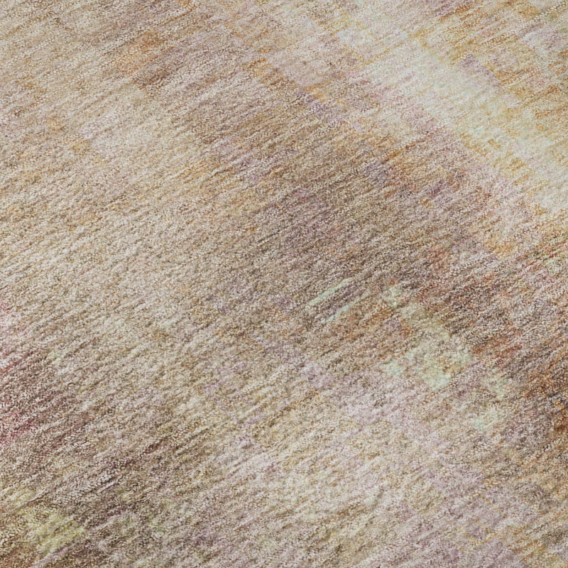 Premium Machine Washable Mayfield AMF2241 Abstract Rug, 3' x 5', Blush