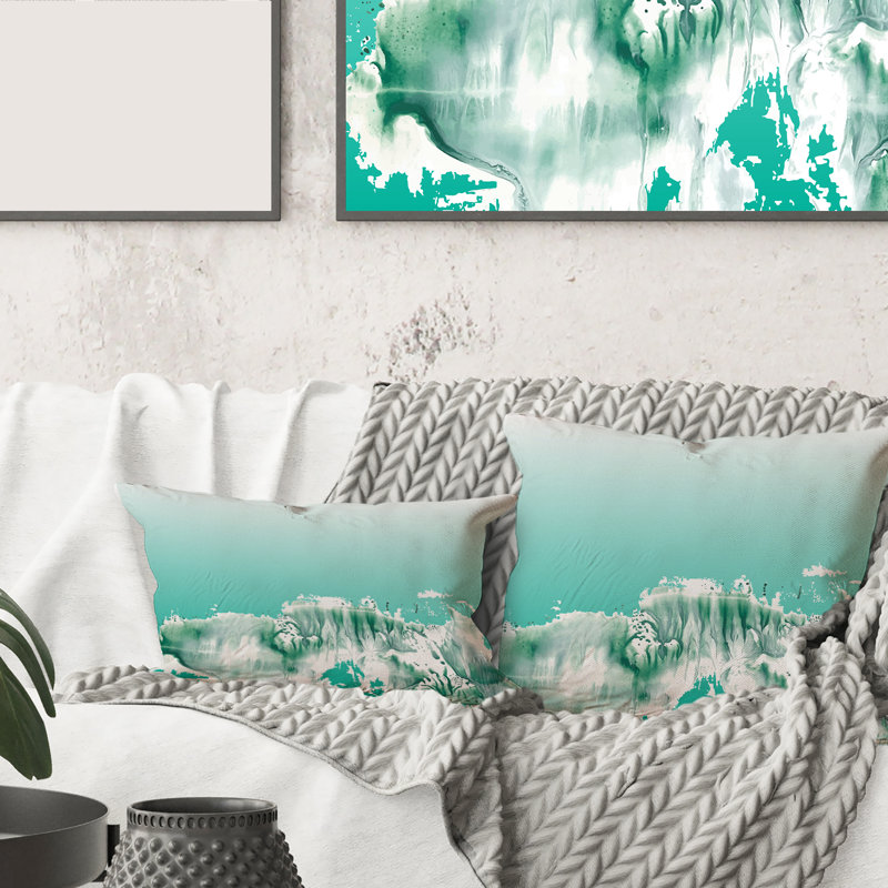 Housse et insert de coussin rectangulaire Auquamarine