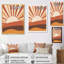 «Retro Terracotta Sun Midcentury Landscape» sur toile-89542770-89542774