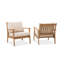 Chaise longue de patio en bois massif Weslyn (ensemble de 2)