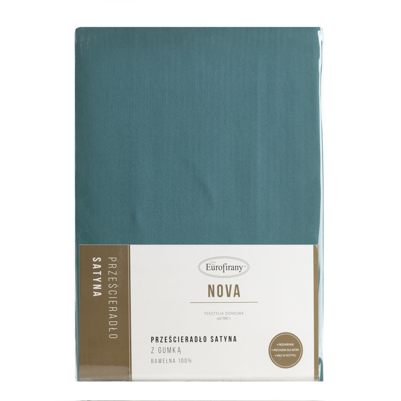 100% Cotton Fitted Sheet, Turquoise, 180 x 200 cm