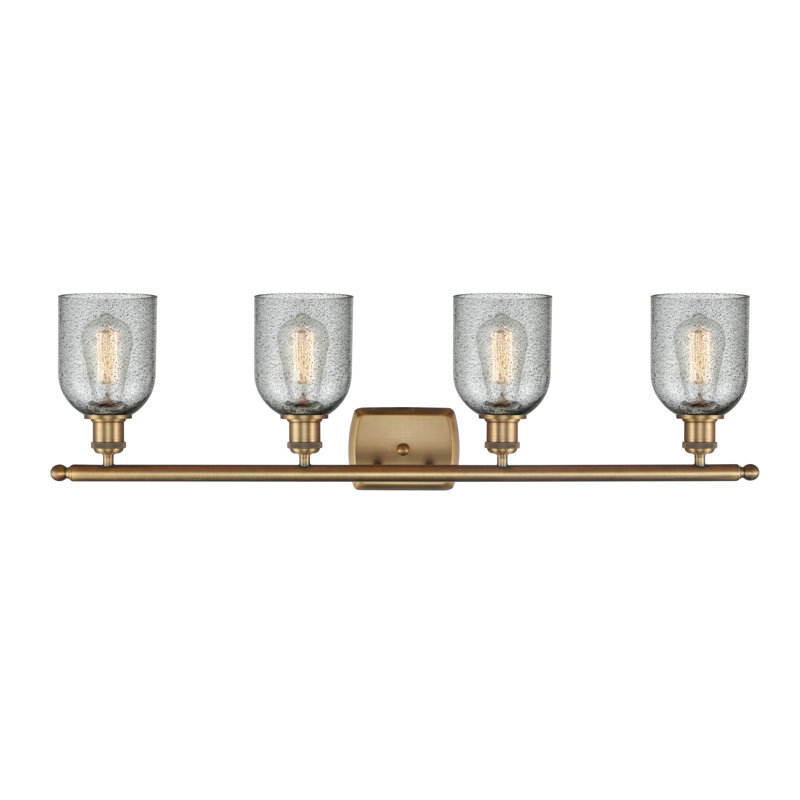 Éclairage de salle de bain à intensité variable 4 lumières Vella, Ampoule DEL 6 watts Vinage, Anthracite, Laiton brossé