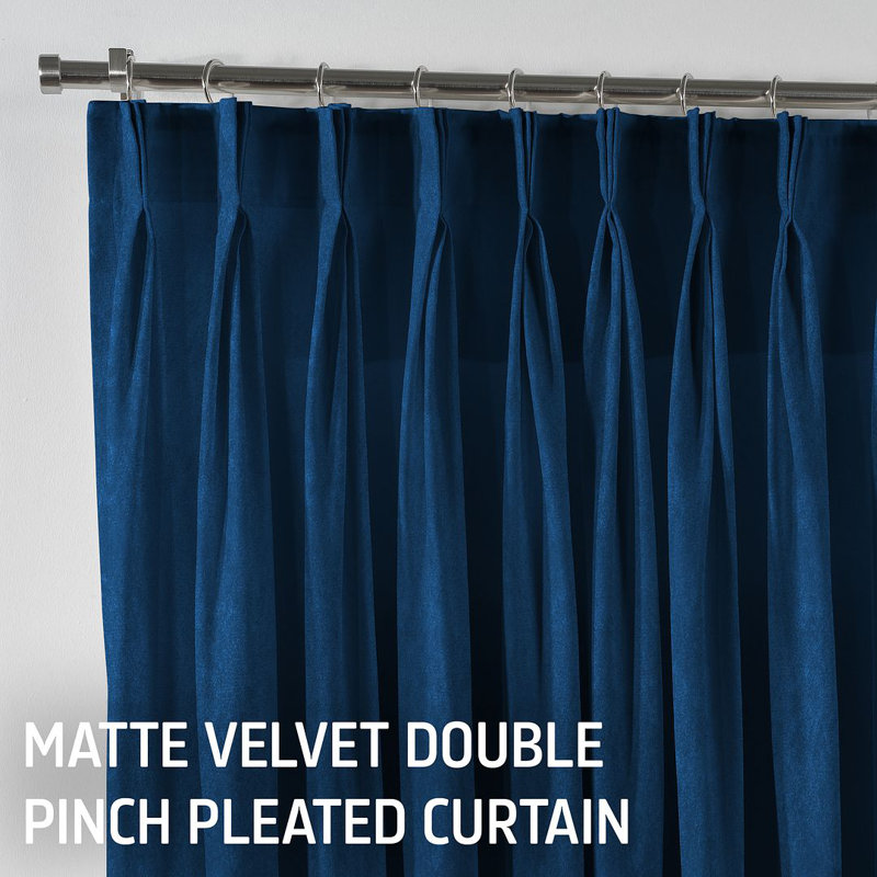 Room Darkening Single Curtain Panel, 130cm Width x 145cm Drop, Navy Blue