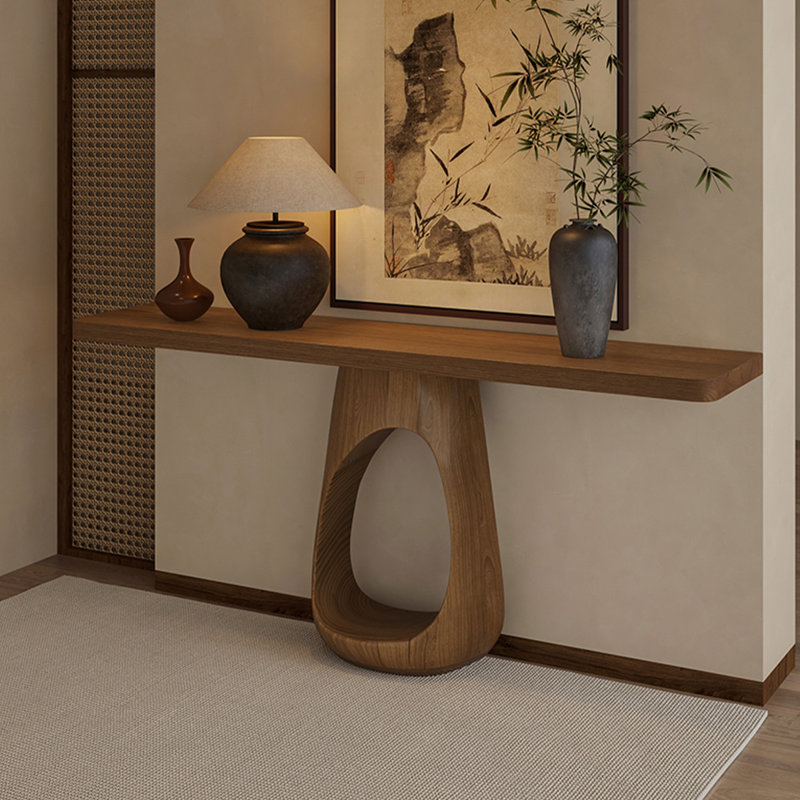 Console naturelle en bois massif, L 23,62 po x P 9,84 po x H 29,53 po