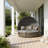 Modern Convertible Patio Sofas, Steel Rattan Design, Outdoor Daybed Set