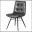 Élégantes chaises de salle à manger à dossier capitonné gris anthracite et gris acier, ensemble de 4, design moderne Mid-Century pour le confort et la durabilité