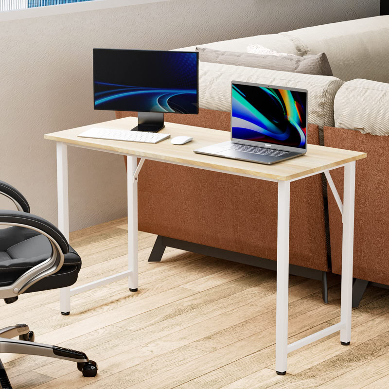 Noureen Metal Base Writing Desk, 75cm H x 100cm W x 50cm D, Wood