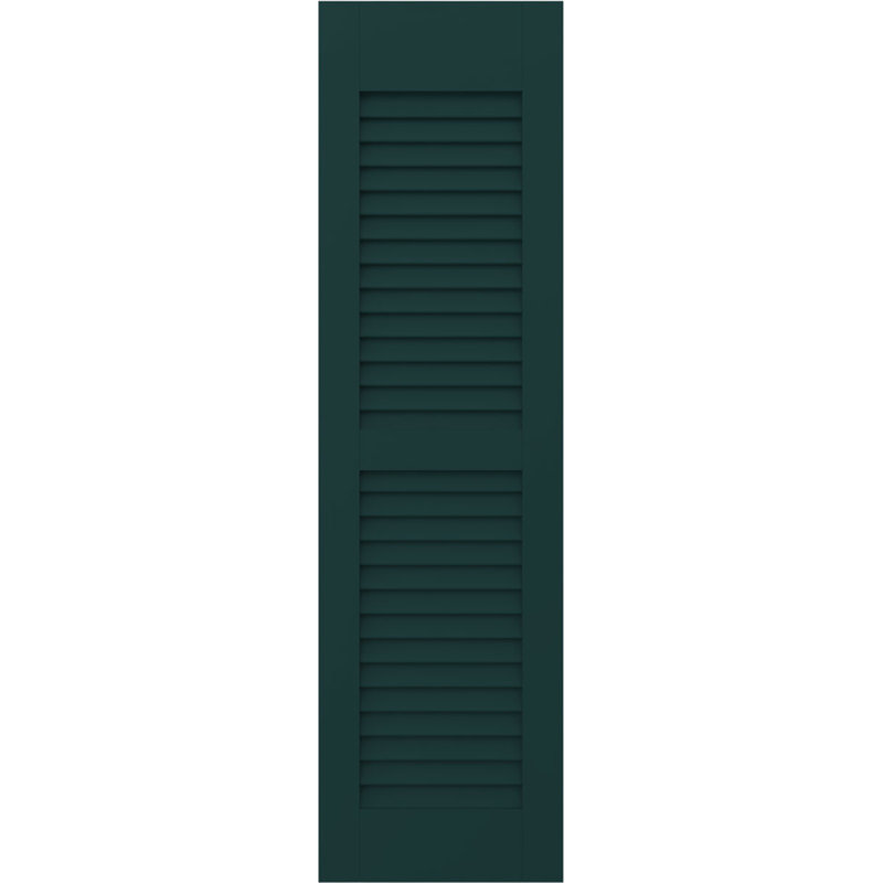 Americraft Two Equal Louver Shutters (Per Pair), Thermal Green, 31", 12"