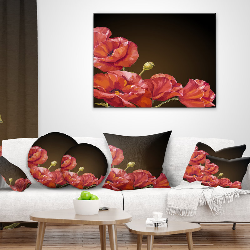 Coussin décoratif art floral décoratif fleurs