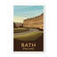 Bath, England - Romantic Travel Poster Of The Royal Crescent And Georgian Streets. Giclee Print On Wrapped Canvas. Wall Art, Home Decor - Cities & Towns, England - Wrapped Canvas Print-1641537352