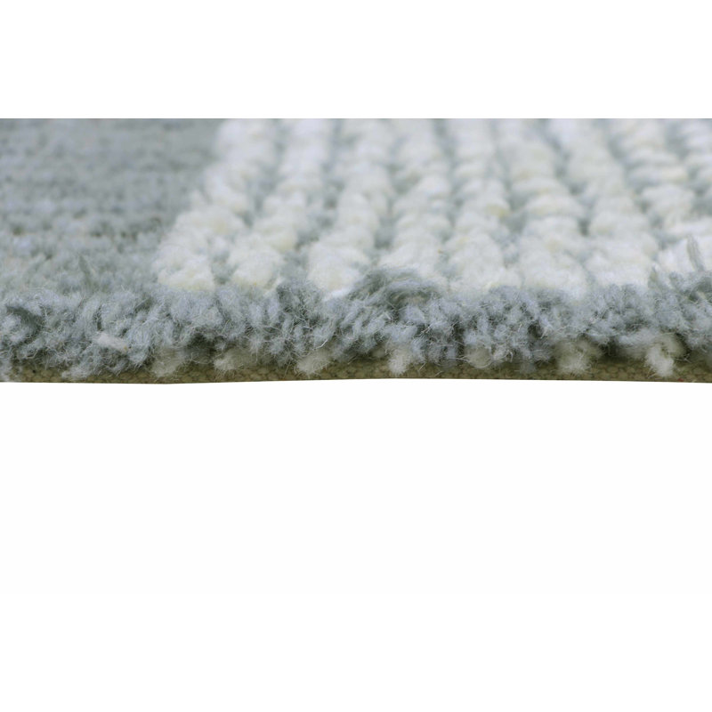 Pink Nose Sheep Wool Area Rug in Smoky Blue/Silver Gray/Sheep White