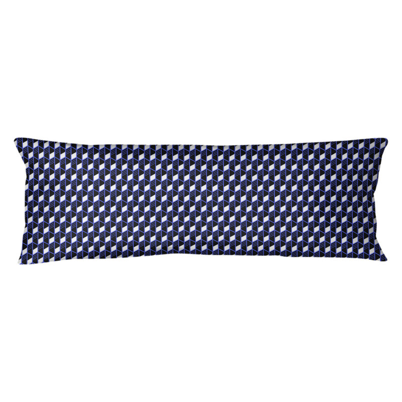 Coussin lombaire géométrique, Bourre en polyester, Bleu