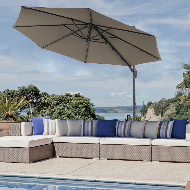 Parasol en porte-à-faux 11 pi Akevia, Kaki