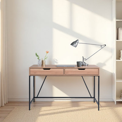 Simple and modern double-drawer desk