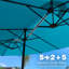 Parasol rectangulaire double face Kozyard 15 pi, base incluse, parasol d'extérieur à manivelle avec protection UV pour la cour, la piscine et le jardin - bleu-127123196