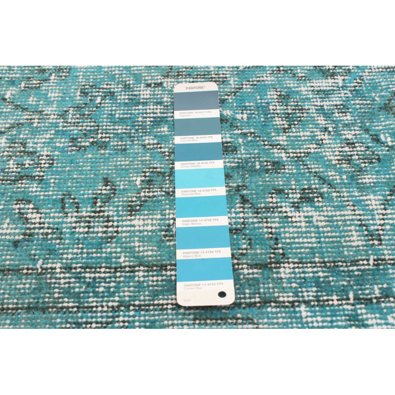 Tapis turquoise à transition de couleur 5 pi 0 po x 6 pi 8 po