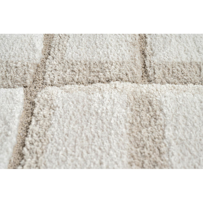 Geometric Shapes 133cm X 195cm Area Rug, Rectangle 133 x 195 cm, Cream