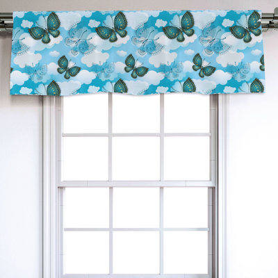 Sateen Floral Ruffled Window Valance