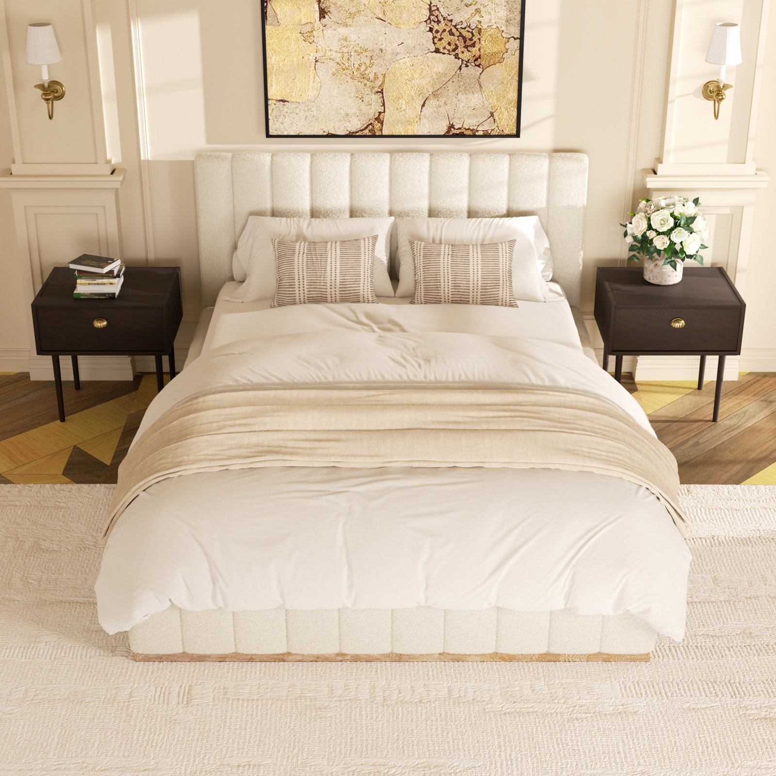 Braesyn Upholstered Bed, Queen, Cream