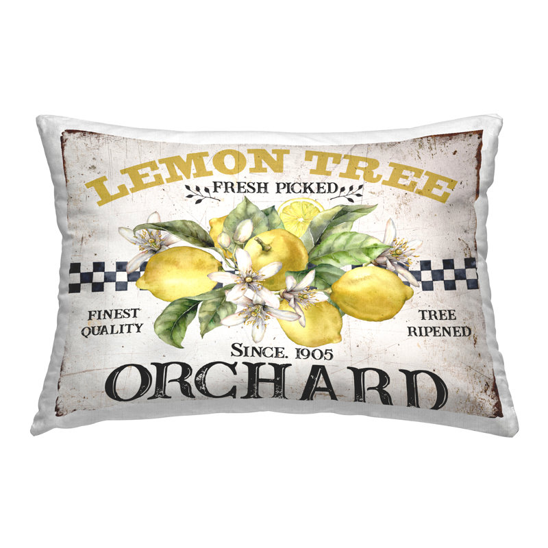 Coussin décoratif imprimé Lemon Tree Fresh Picked par Creatif Belle