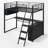 Metal Loft Bed With Built-In Desk-1303447959