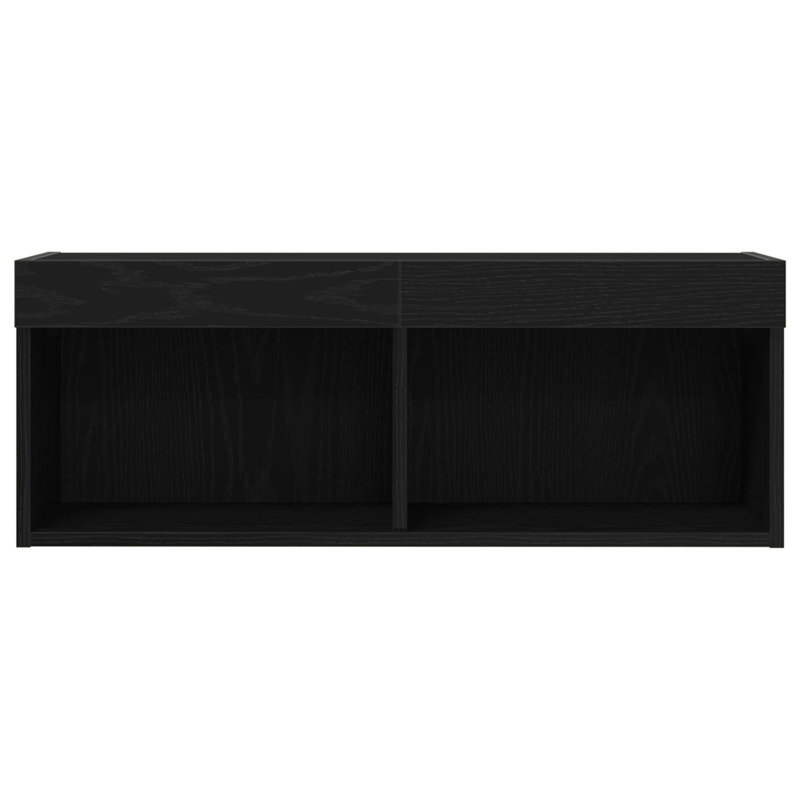 TV Cabinet Particle Board Medium Entertainment Centre, Black Oak