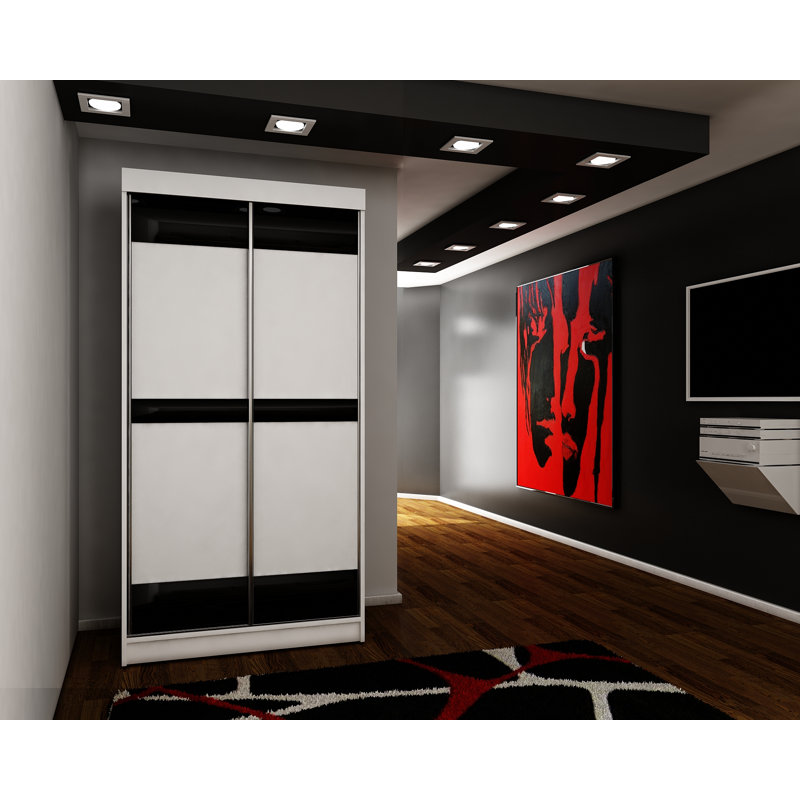 Tuzluca 2 Door Wardrobe, White/Black