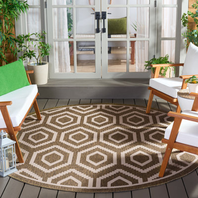Tapis d'intérieur / extérieur à motif géométrique Deedrick